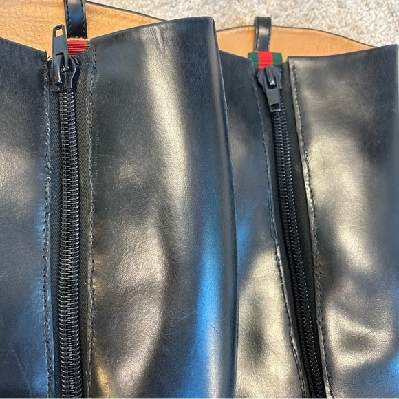 GUCCI Black Charlotte Flat Riding Boot Sz 38.5 equestrian - Picture 10 of 16
